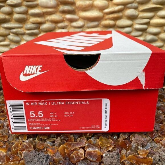 Nike Air Max 1 Ultra Essentials Women Red Sneakers. Size 5.5. New In Box! - Picture 12 of 12